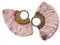 2 3.25 Inch Light Pink with Multi-Color Thread Fan Tassel Pendants